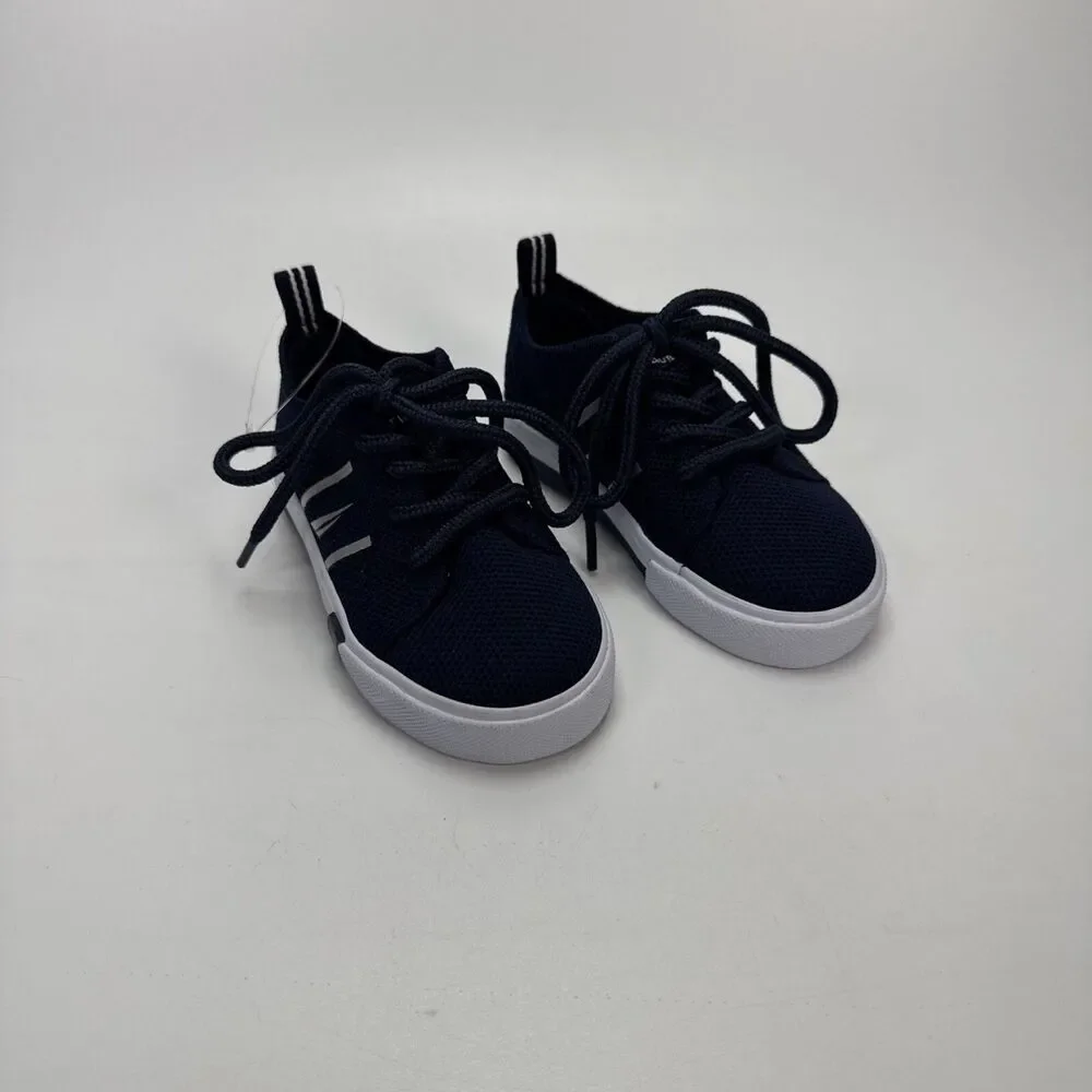 Baby Toddler Boys Size 5 NAUTICA Navy Blue Lace Shoes Breathable Sailboat
